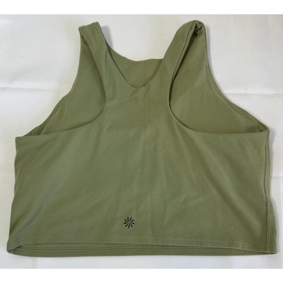 Athleta Conscious Crop Bra Womens Small Green Low Impact Cup A-C Activewear Yoga - Picture 2 of 9